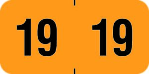 PMA Fluorescent - 2019 - Fluorescent Orange 1 1/2" x 3/4", 500/Roll