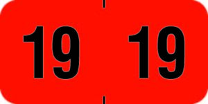 PMA Fluorescent - 2019 - Fluorescent Red 1 1/2" x 3/4", 500/Roll