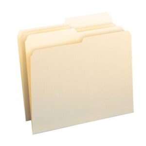 SMEAD: 11 Pt Manila Folders, 1/2 Cut Top Tab - Assorted Tab Positions, Letter (Box of 100)