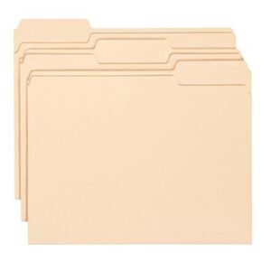 SMEAD: 11 Pt Manila Folders, 1/3 Cut Top Tab - Assorted Tab Positions, Letter (Box of 100)