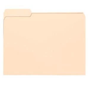 SMEAD: 11 Pt Manila Folders, 1/3 Cut Top Tab - Left Tab Position Only, Letter (Box of 100)