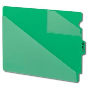 Outguides,   GREEN Vinyl, Shelf Style, Center Tab (50/Bx)