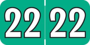 Patterson/Colwell -       2022 - Jade/White 1 1/2" x 3/4", 500/Roll