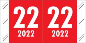 Col'R'Tab -       2022 - Red/White 1 1/2" x 3/4", 500/Roll