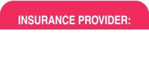 MAP1110 - INSURANCE PROVIDER - Red/White, 1-1/2" X 7/8" (Roll of 250)