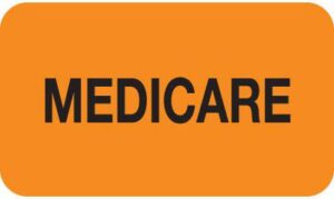MAP1160 - MEDICARE - Fl Orange, 1-1/2" X 7/8" (Roll of 250)