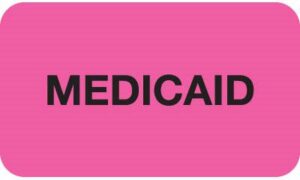 MAP1340 - MEDICAID - Fl Pink, 1-1/2" X 7/8" (Roll of 250)