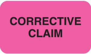 MAP1460 - CORRECTIVE CLAIM - Fl Pink, 1-1/2" X 7/8" (Roll of 250)