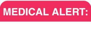 MAP1600 - MEDICAL ALERT - Red/White, 1-1/2" X 7/8" (Roll of 250)