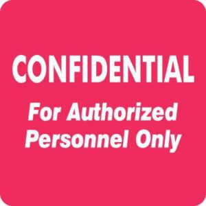 MAP254 - CONFIDENTIAL - 2" x 2" - Red (Roll of 500)