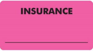 MAP2830 - INSURANCE - Fl Pink, 3-1/4" X 1-3/4" (Roll of 250)