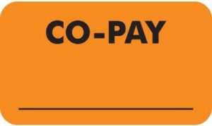 MAP2890 - CO-PAY - Fl Orange, 1-1/2" X 7/8" (Roll of 250)