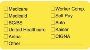 MAP2940 - "Insurance Checkboxes" - Fl Chartreuse, 3-1/4" X 1-3/4" (Roll of 250)