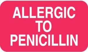 MAP3380 - ALLERGIC TO: - Fl Red, 1-1/2" X 7/8" (Roll of 250)