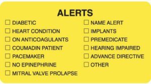 MAP3400 - ALERTS - Fl Chartreuse, 3-1/4" X 1-3/4" (Roll of 250)