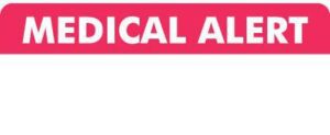 MAP3420 - MEDICAL ALERT - Red/White, 3-1/4" X 1-3/4" (Roll of 250)
