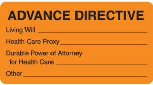 MAP3500 - ADVANCE DIRECTIVE - Orange, 3-1/4" X 1-3/4" (Roll of 250)