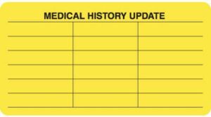 MAP3600 - HEALTH HISTORY UPDATE - Yellow, 1-1/2" X 7/8" (Roll of 250)