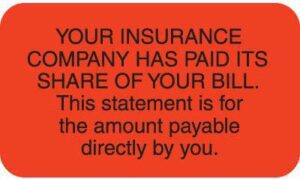 MAP3690 - INSURANCE PAID - Fl Red, 1-1/2" X 7/8" (Roll of 250)