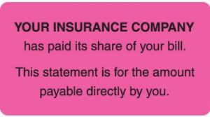 MAP4200 - YOUR INSURANCE COMPANY  - Fl Pink, 3-1/4" X 1-3/4" (Roll of 250)