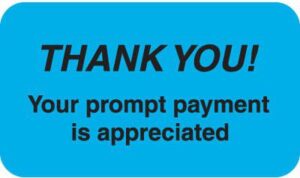 MAP4240 - THANK YOU - Light Blue, 1-1/2" X 7/8" (Roll of 250)