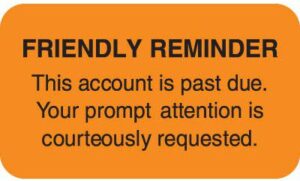 MAP4250 - FRIENDLY REMINDER - Fl Orange, 1-1/2" X 7/8" (Roll of 250)