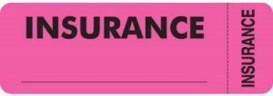 MAP6420 - INSURANCE - Fl Pink (Wrap-around), 3" X 1" (Roll of 250)