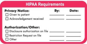 MAP7130 - HIPAA - 4" x 2" - Red/White (Roll of 250)