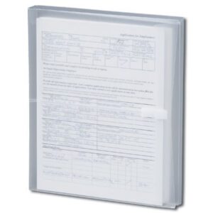 SMEAD Poly Envelopes with Hook & Loop Closure (Clear), 1 1/4" Expansion, Side Load, Letter Size (Ctn of 120)