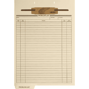Preprinted Fileback Divider Sheets, Problem List (Box of 100)