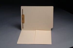 11 Pt Manila Folders, Full Cut End Tab, Letter Size, 1/2 Pocket Inside Front, Fastener Pos. 1 (Box of 50)