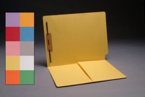 11 Pt Color Folders, Full Cut End Tab, Letter Size, 1/2 Pocket Inside Front, Fastener Pos. 1 (Box of 50)