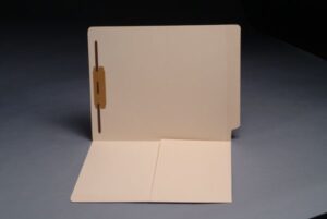 14 Pt Manila Folders, Full Cut End Tab, Letter Size, 1/2 Pocket Inside Front, Fastener Pos. 1 (Box of 50)