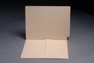 14 Pt Manila Folders, Full Cut End Tab, Letter Size, 1/2 Pocket Inside Front (Box of 50)