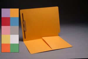 14 Pt Color Folders, Full Cut End Tab, Letter Size, 1/2 Pocket Inside Front, Fastener Pos. 1 (Box of 50)