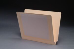 11 Pt Manila Folders, Clear Pocket, Letter Size (Box of 50)