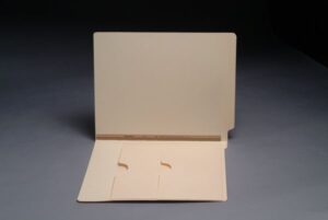 11 Pt Manila Folders, Full Cut End Tab, Letter Size, Double Pockets Inside Front, U-File-M Strip (Box of 50)