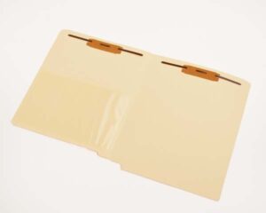 11 Pt Manila Folders, Full Cut End Tab, Letter Size, 1/2 Poly Pocket, Fastener Pos. 1 & 3 (Box of 50)
