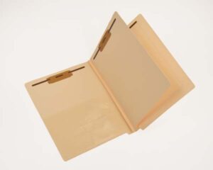 14 Pt Manila Classification Folders, 1 Divider, Poly Pocket, Fasteners Pos. 1 & 3 (25/Bx)