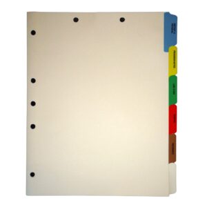 Stock Chart Divider Sets, Medical, Tabs on Side, 1/6th Cut (65 Sets of 6 Tabs)