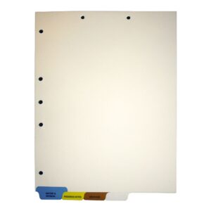 Stock Chart Divider Sets, Medical, Tabs on Bottom, 1/4th Cut (100 Sets of 4 Tabs)
