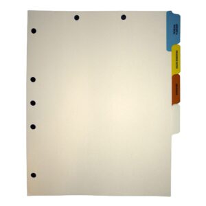 Stock Chart Divider Sets, Medical, Tabs on Side, 1/4th Cut (100 Sets of 4 Tabs)