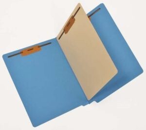 14 Pt Color Classification Folders, Full Cut End Tab, Letter Size, 1 Divider, Mylar Reinforced Spine (Box of 40)