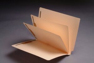 14 Pt Manila Classification Folders, 2 Dividers, Fasteners Pos. 1 & 3 (25/Bx)
