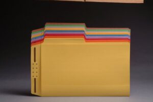 Top Tab Color Casebinders, Legal Size, 1/2 Cut Assorted Tabs (Box of 50)