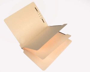 15 Pt Manila Classification Folders, 2 Dividers, Fasteners Pos. 1 & 3 (25/Bx)