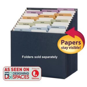 Smead 70211 Stadium File, Alphabetic / Monthly / Daily / Household / Blank Labels, 12 Pockets, 12-1/4" W x 13-5/8" H with 9-1/8" Front, 6/Box