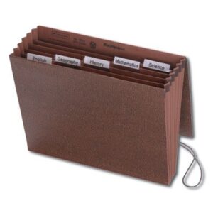 Smead 70540 Subject File, 6 Pockets, Flap and Elastic Cord Closure, 12" W x 10" H, Redrope-Printed Stock, 10/Box