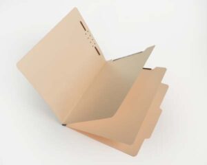 15 Pt Manila Classification Folders, 2/5 Cut Top Tab, Letter, 2 Dividers (Box of 25)