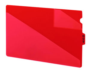 Outguides, Legal, RED Vinyl, Shelf Style, Center Tab (50/Bx)